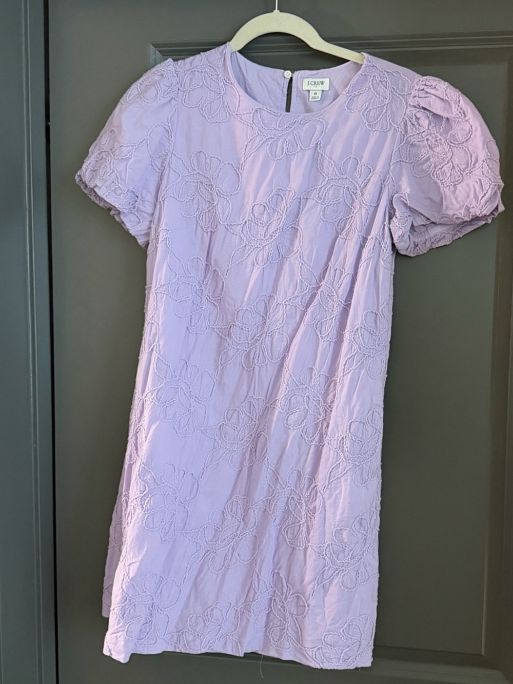 J. Crew Lilac Puff-Sleeve Dress